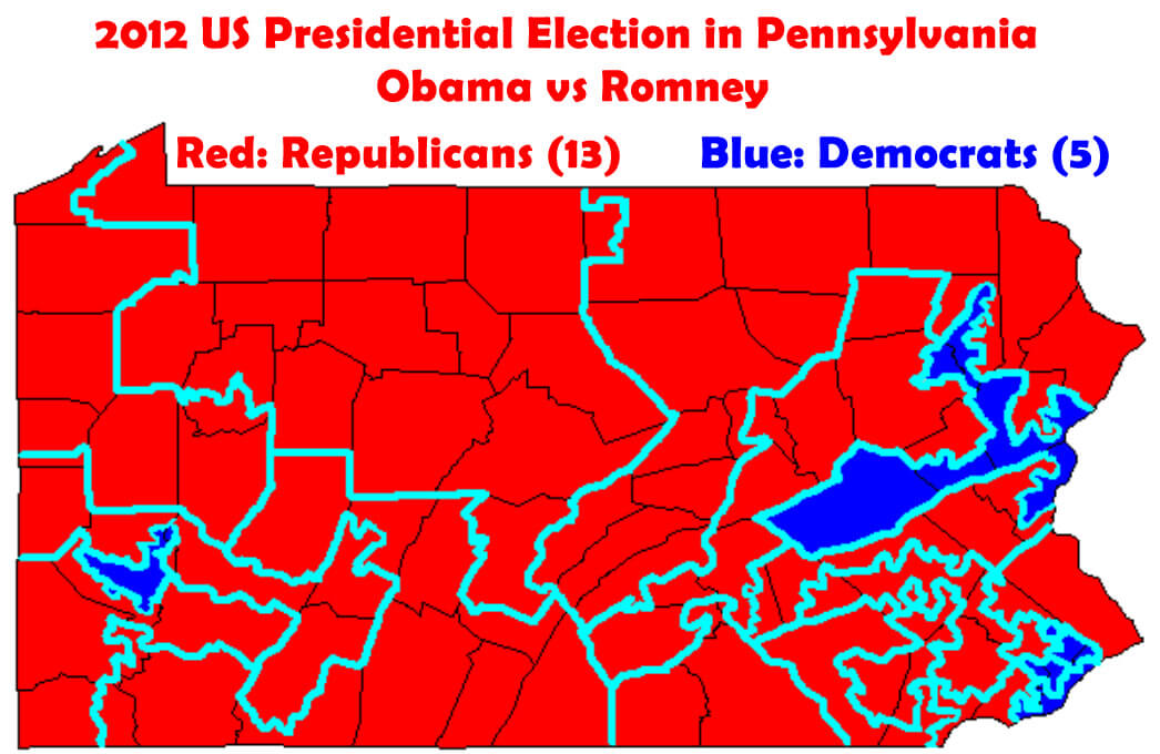 2012 EU Presidentiel Election dans Pennsylvania Obama vs Romney